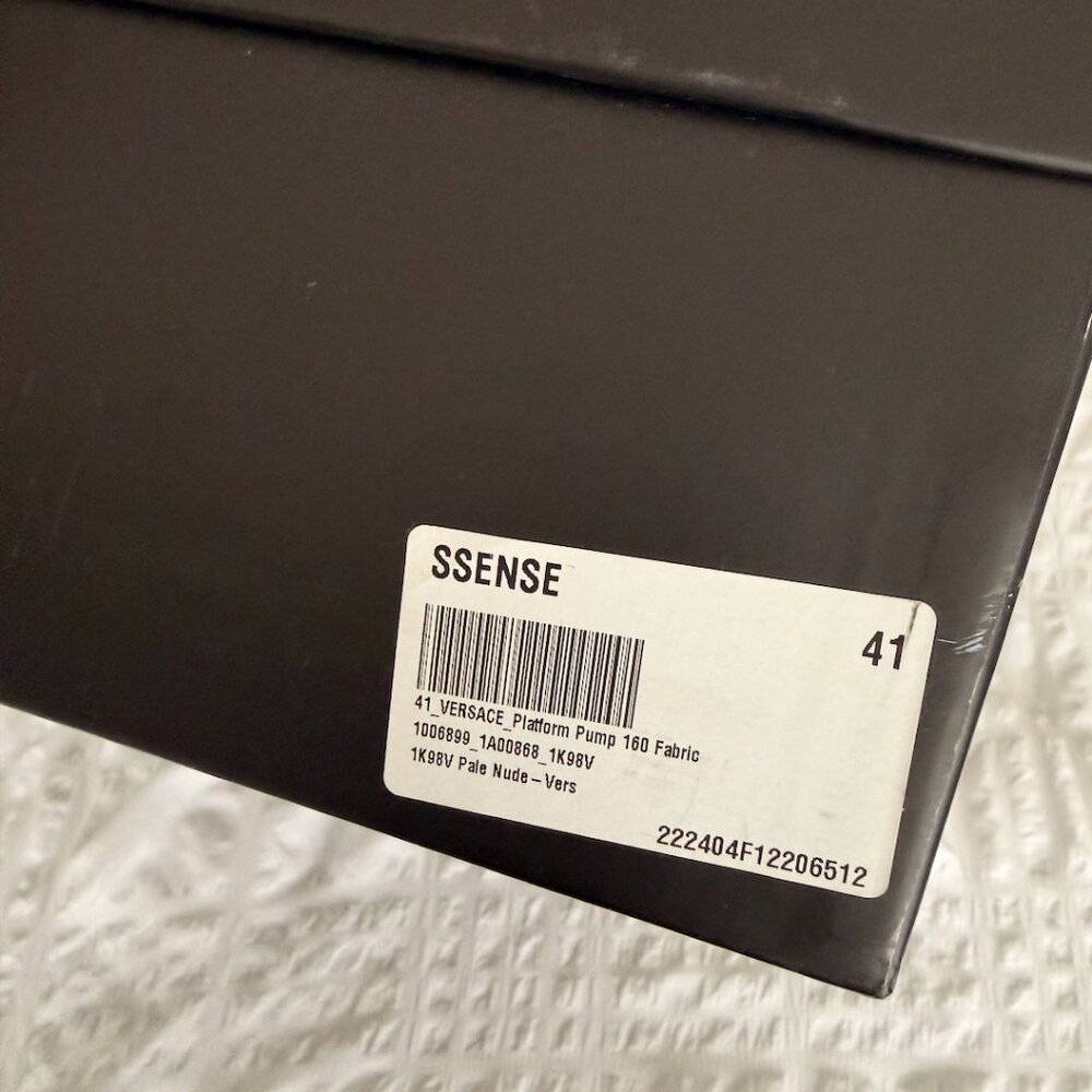 VERSACE Beige Aevitas Pointy Platform Heels - Picture 9 of 9